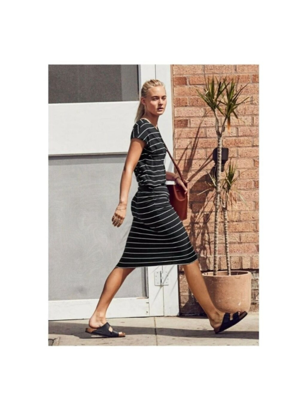 Athleta Stripe T Shirt Dress Pima Cotton Sz S NWT - Picture 3 of 9